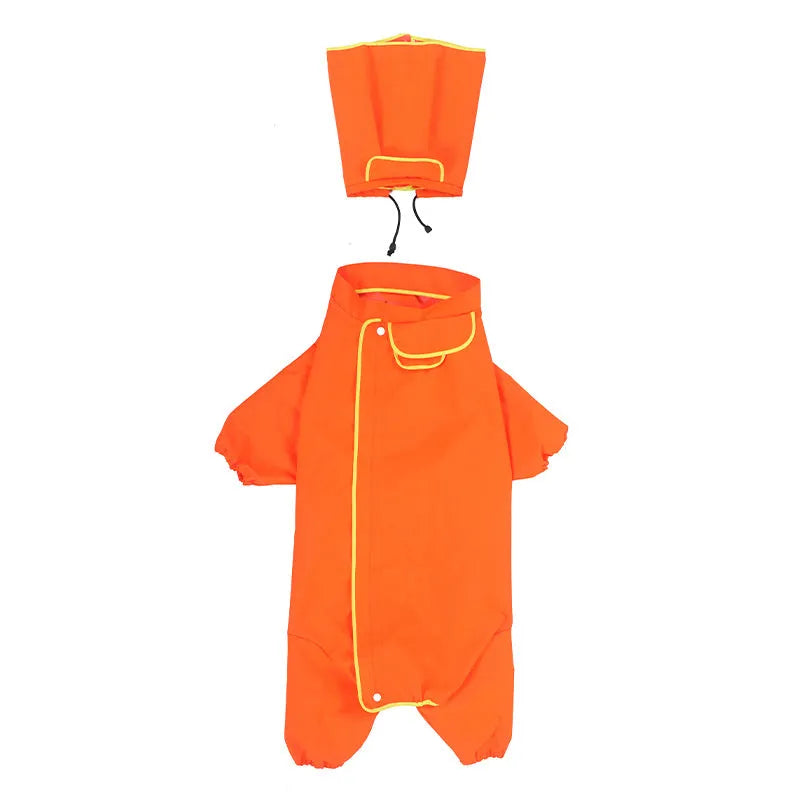 Four-legged Reflective Hooded Pet Waterproof Poncho For Medium And Large Dogs - Bellarte Enchanté Four-legged Reflective Hooded Pet Waterproof Poncho For Medium And Large Dogs